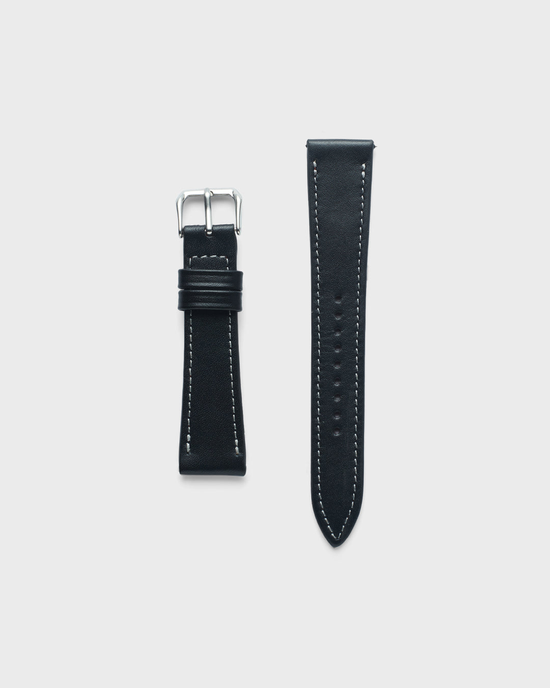 Ebony Gloss__INTRO STRAP - FOR QUARTZ, MECHANICAL & SMART WATCHES [Parade Stitch in Fine Indian Leather] My Store