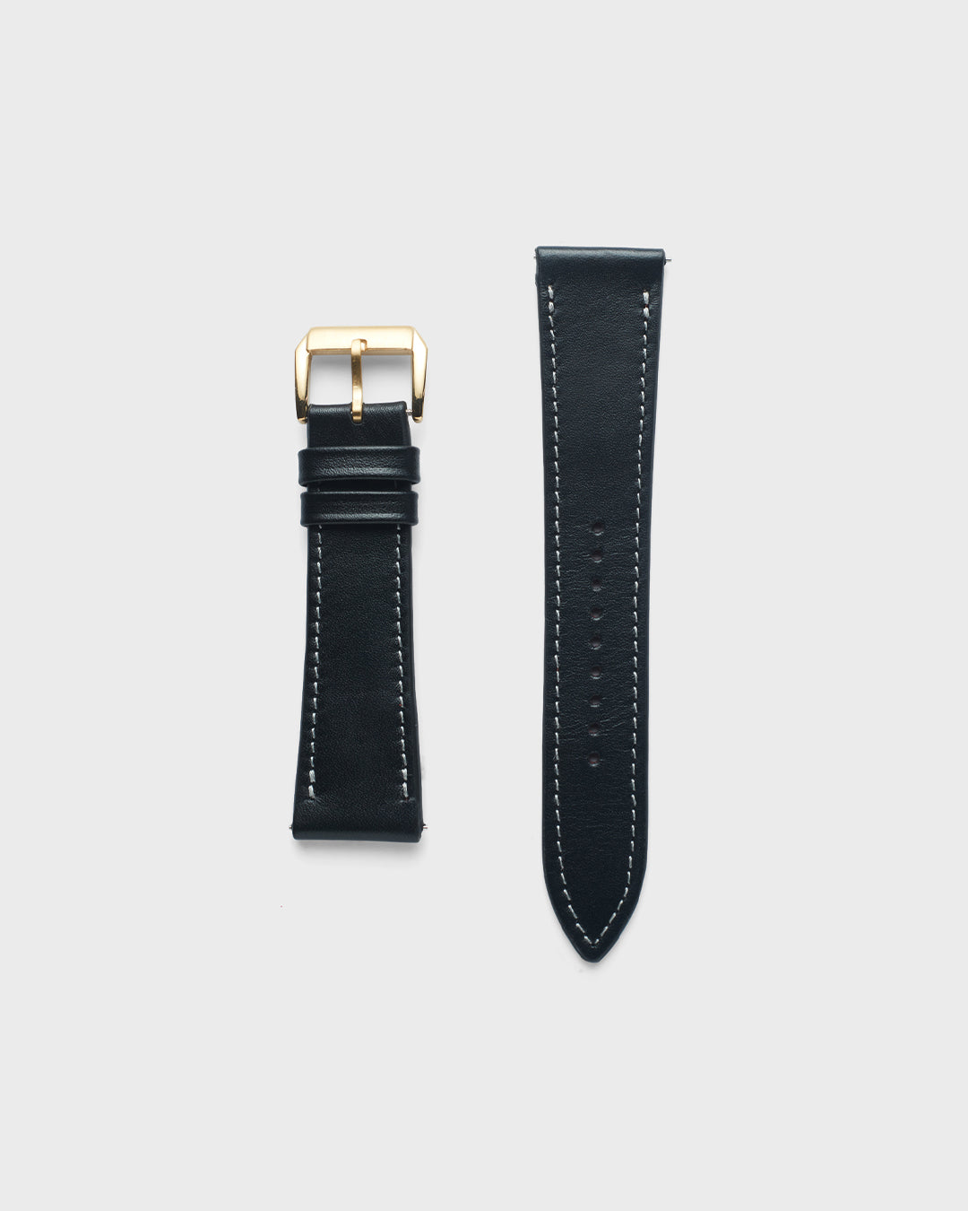 Ebony Gloss__ INTRO STRAP - FOR QUARTZ, MECHANICAL & SMART WATCHES [Parade Stitch in Fine Indian Leather] My Store