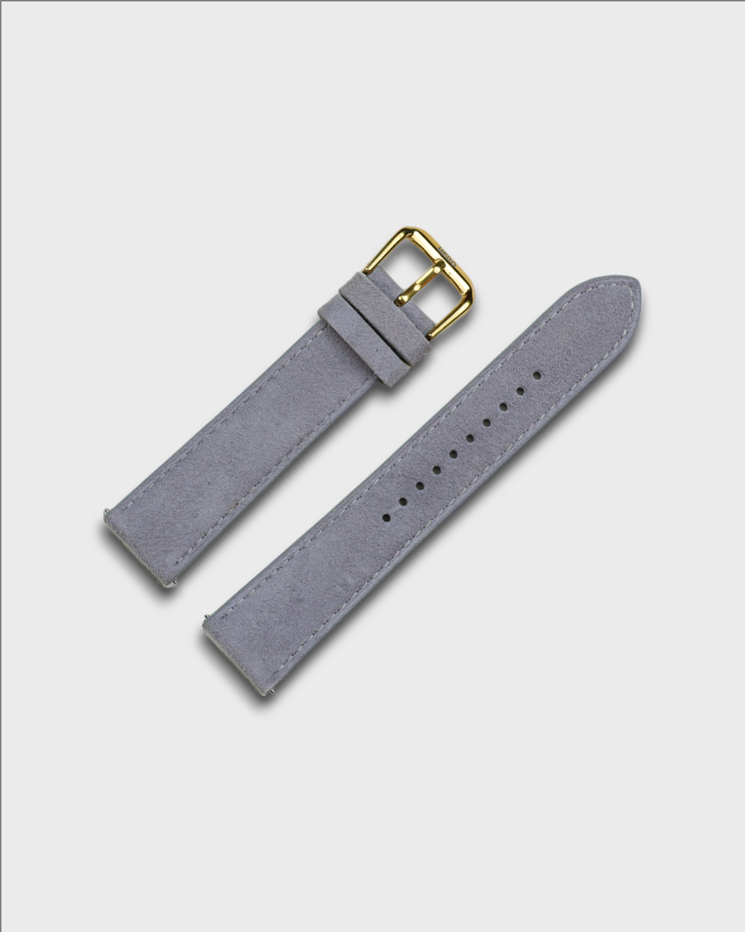 Premium Watch Strap in Goat Suede leather Grey Colour with Gold Buckle