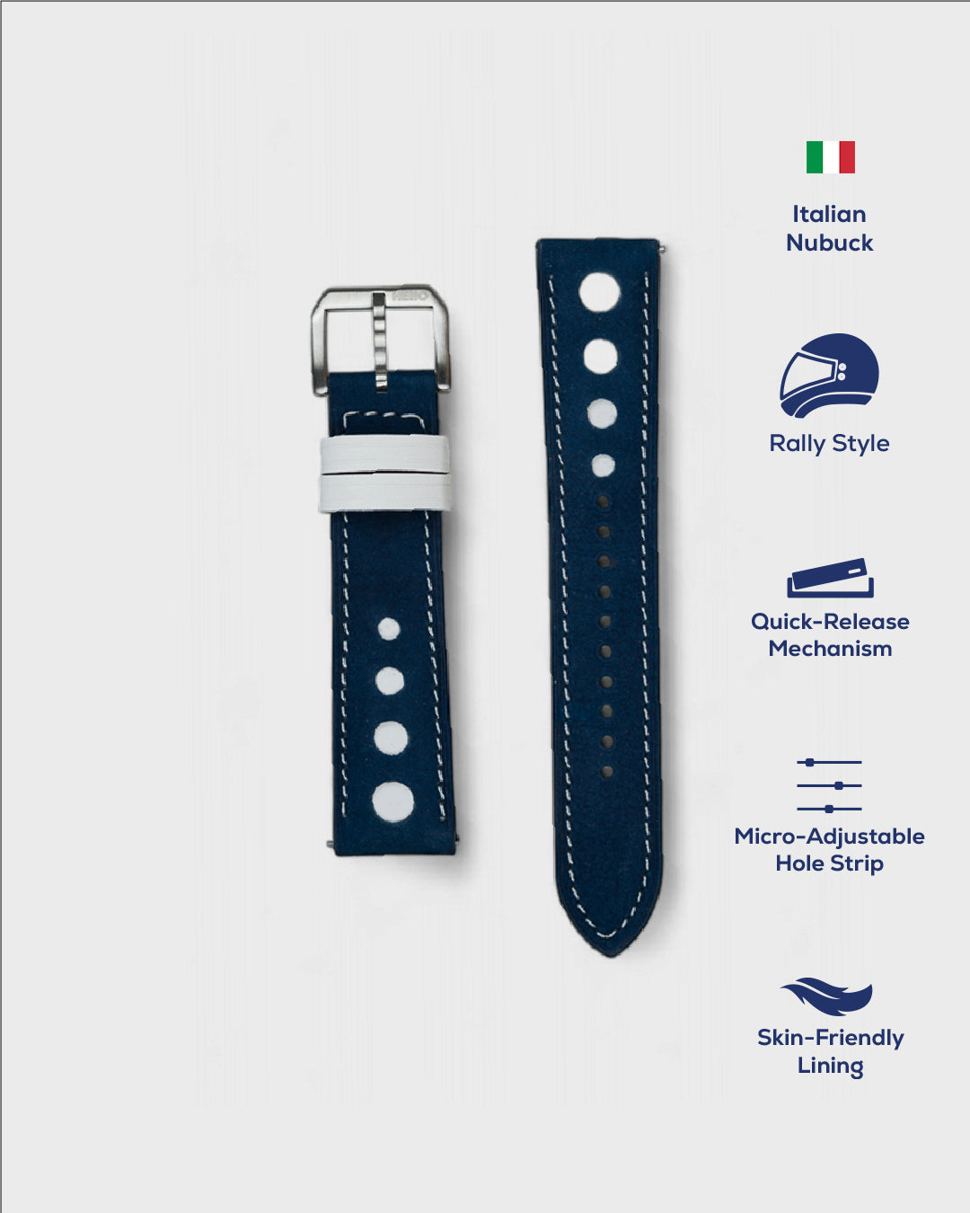 HAMILTON__ Stylish blue color Premium leather strap for watch