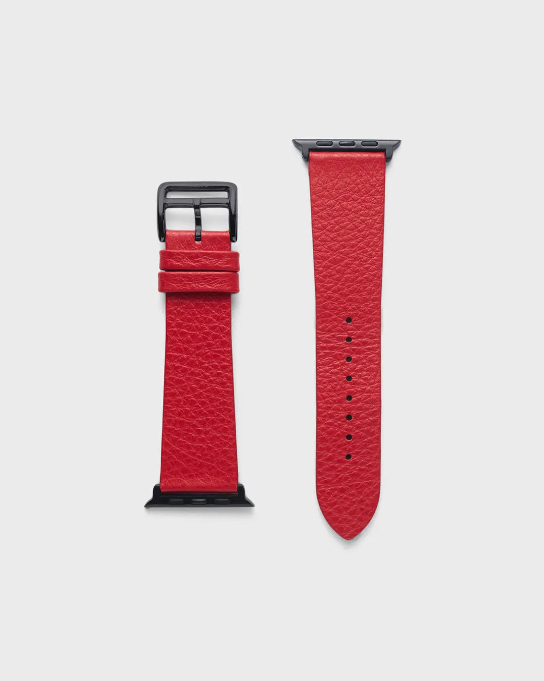 Red Berry__VIBE STRAP - FOR APPLE WATCH [Seamless in Italian full grain pebble leather] HEllO