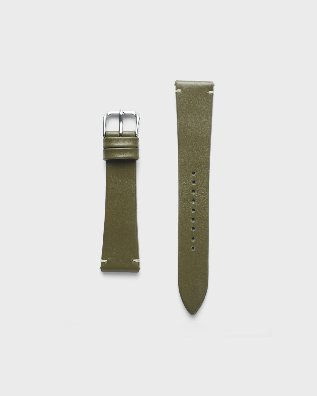 OLIVE GLOSS__INTRO STRAP - FOR QUARTZ, MECHANICAL & SMART WATCHES [Duo Stitch in Italian Napa Leather] My Store