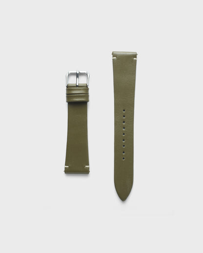 OLIVE GLOSS__INTRO STRAP - FOR QUARTZ, MECHANICAL & SMART WATCHES [Duo Stitch in Italian Napa Leather] My Store