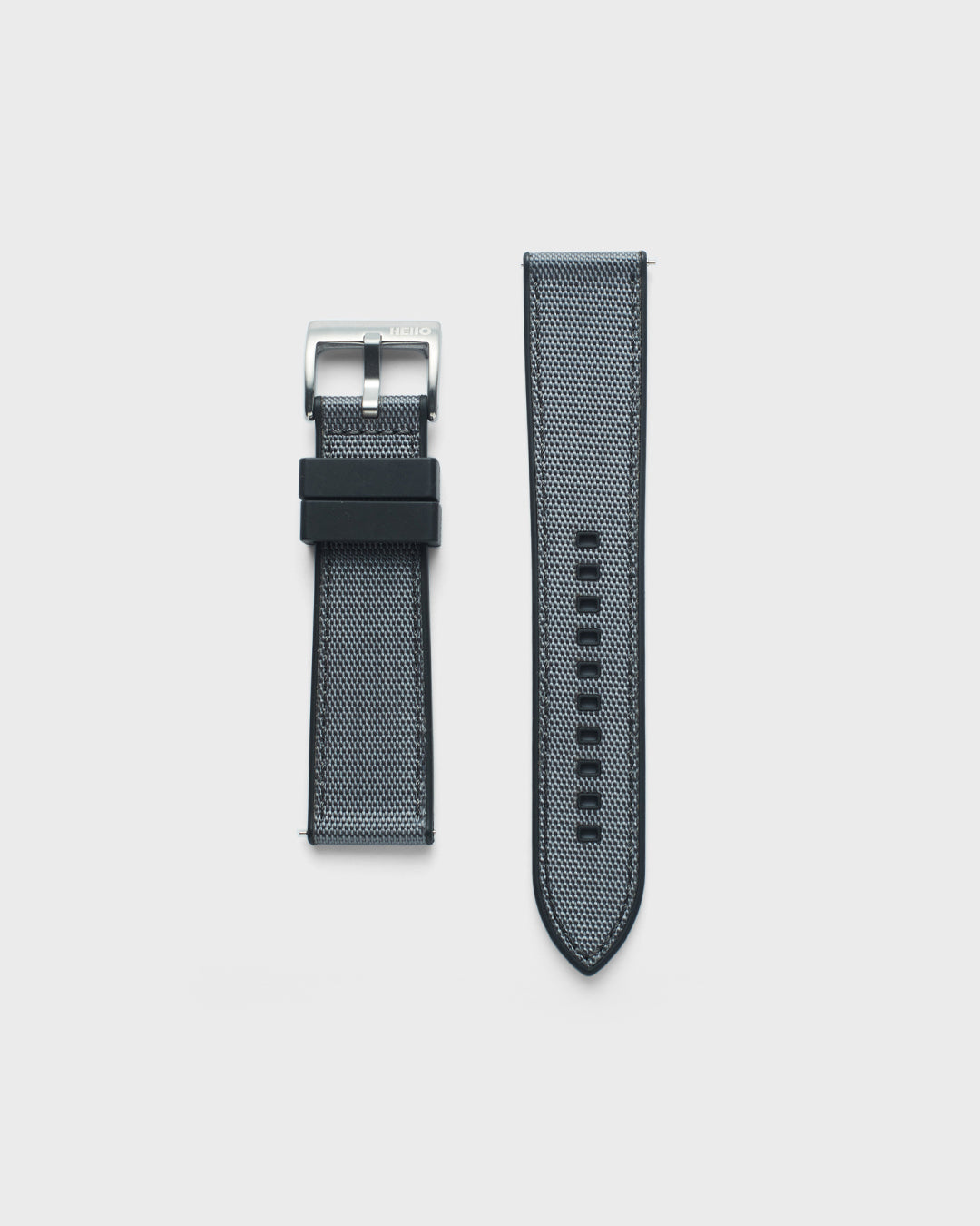 Grey rubber watch strap 100% Vegan 20mm, 21mm,22mm and 24mm size