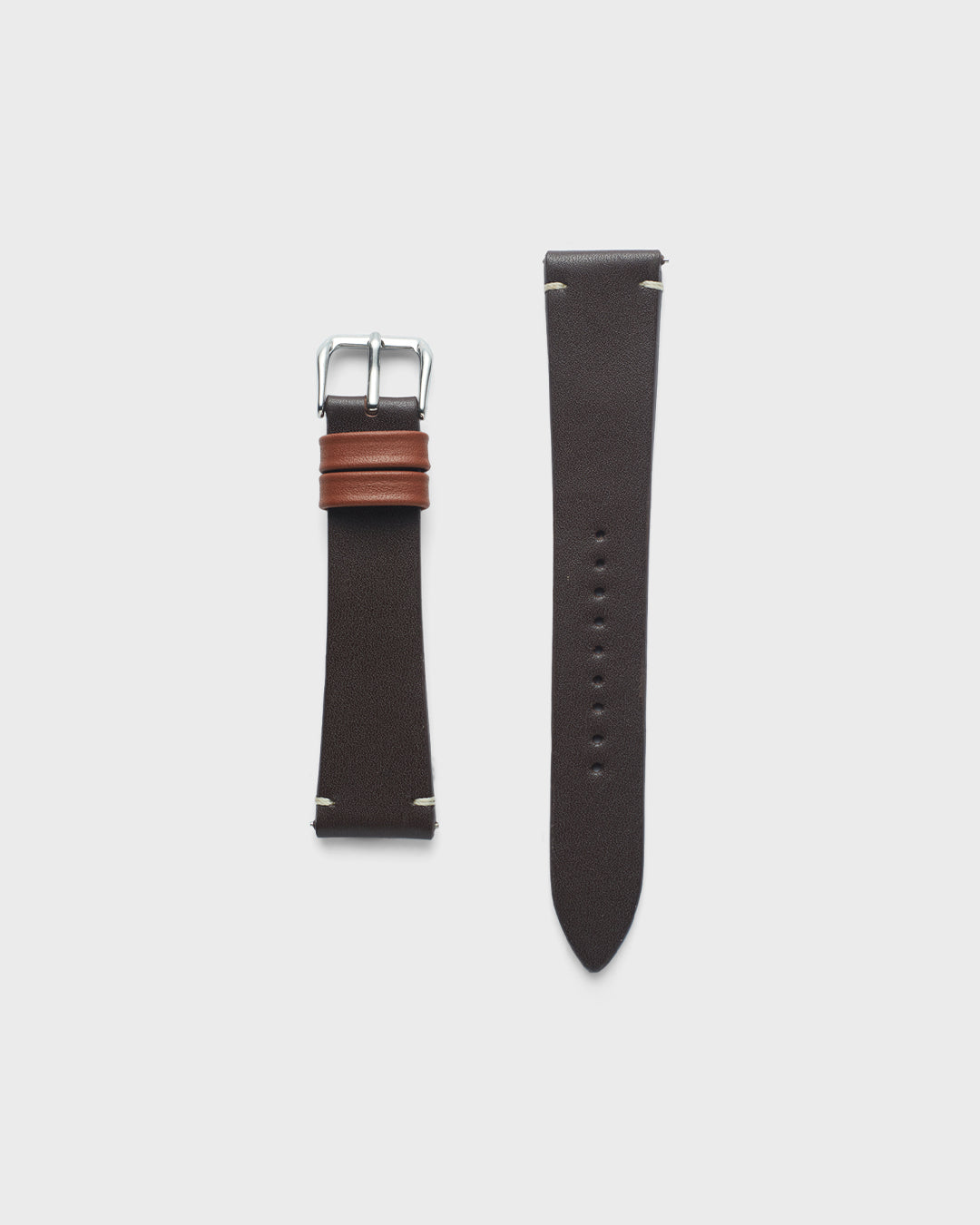 MOCHA BROWN__INTRO STRAP - FOR QUARTZ, MECHANICAL & SMART WATCHES [Duo Stitch in Fine Indian Leather] My Store