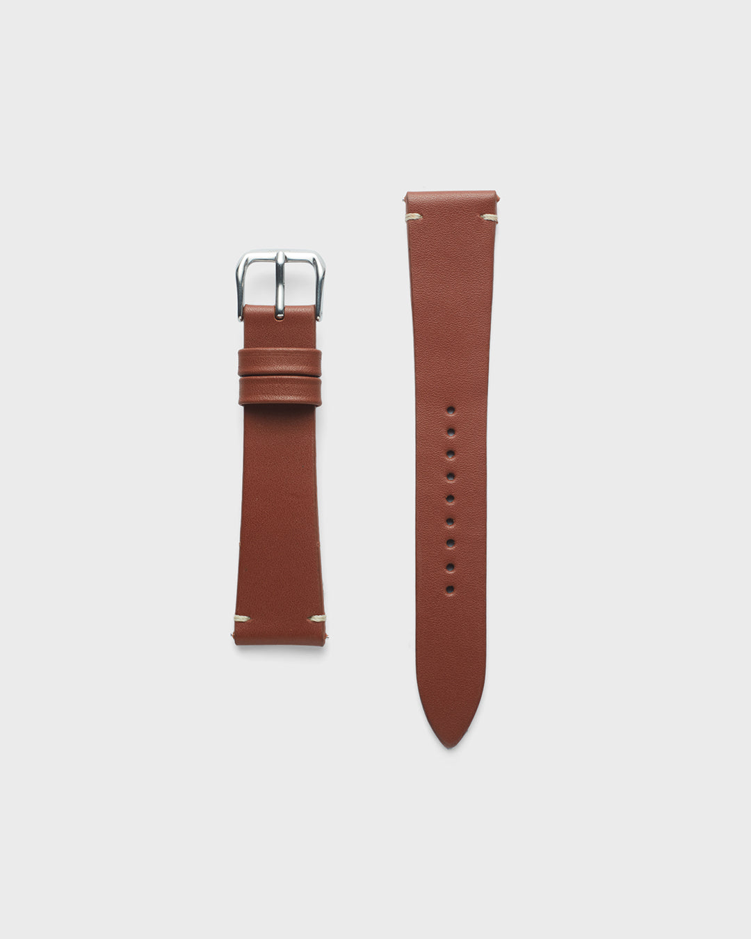 WINDSOR TAN__INTRO STRAP - FOR QUARTZ, MECHANICAL & SMART WATCHES [Duo Stitch in Fine Indian Leather] My Store