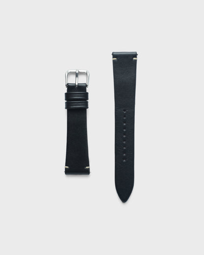 EBONY GLOSS__INTRO STRAP - FOR QUARTZ, MECHANICAL & SMART WATCHES [Duo Stitch in Fine Indian Leather] My Store