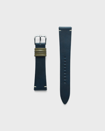 Dark Knight__Leather 21mm blue watch strap