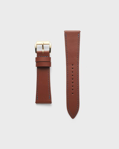 WINDSOR TAN__INTRO STRAP - FOR QUARTZ, MECHANICAL & SMART WATCHES [Parade Stitch in Fine Indian Leather] My Store