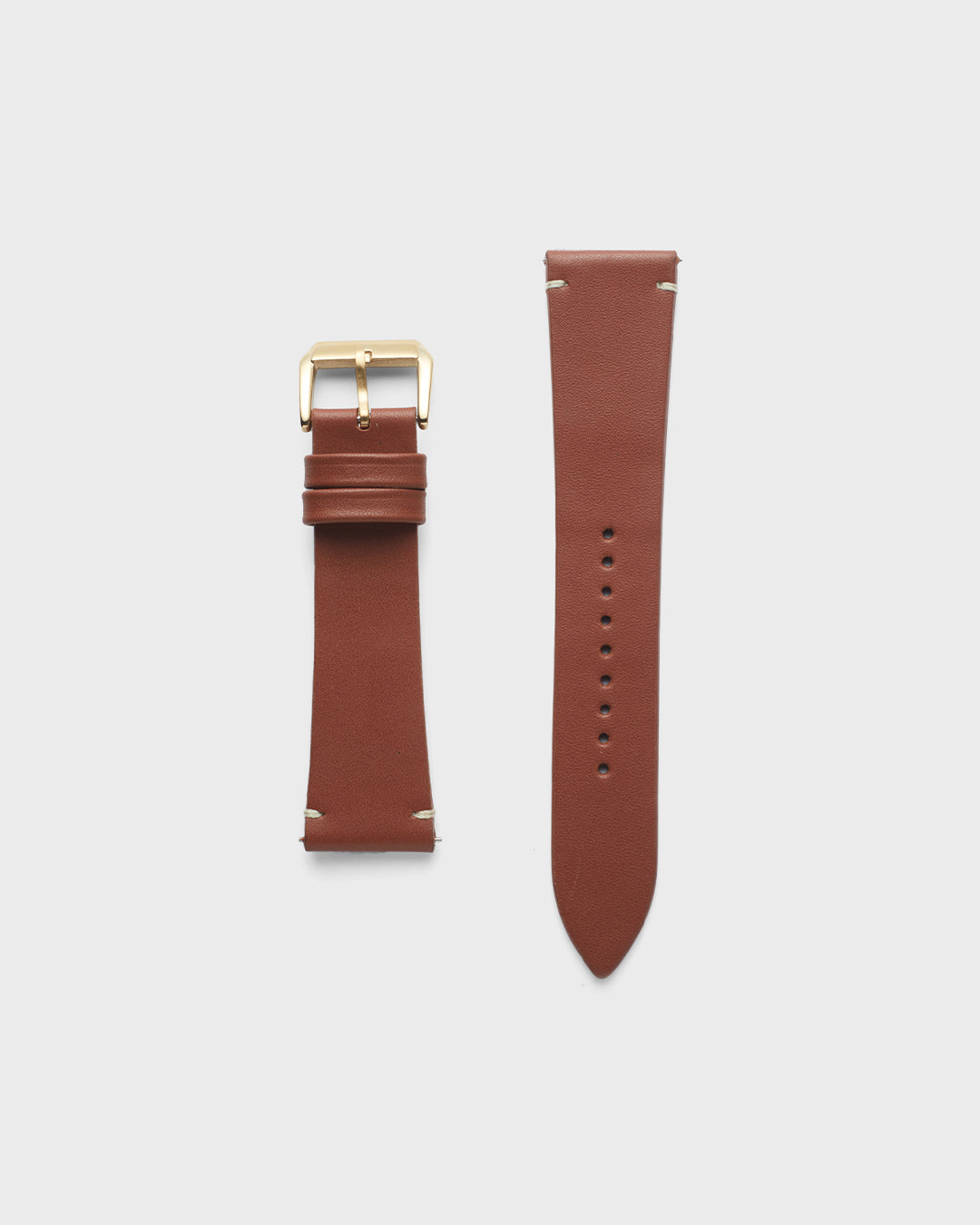 WINDSOR TAN__INTRO STRAP - FOR QUARTZ, MECHANICAL & SMART WATCHES [Duo Stitch in Fine Indian Leather] My Store