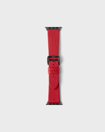 Red Berry__VIBE STRAP - FOR APPLE WATCH [Seamless in Italian full grain pebble leather] HEllO