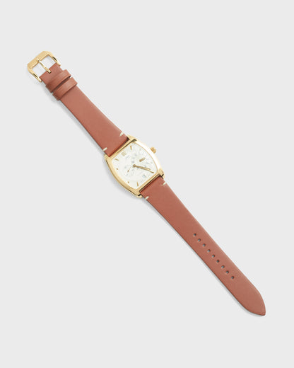 WINDSOR TAN__Brown leather strap watch for 22mm, 20m and 19mm watches 