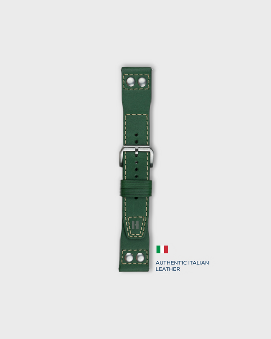 U2 (Irish Green)__Green Color Leather Watch Strap 