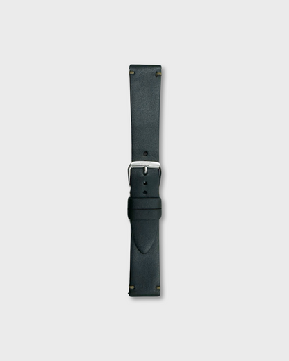 EBONY GLOSS__INTRO STRAP - FOR QUARTZ, MECHANICAL & SMART WATCHES [Duo Stitch in Fine Indian Leather] My Store