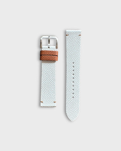 Cappuccino Cream__ White Watch Strap leather