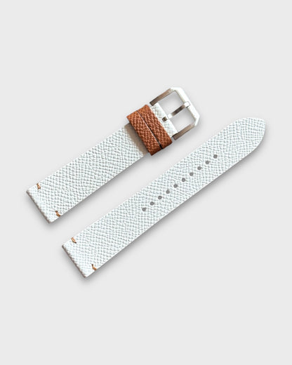 Cappuccino Cream__Leather watch strap in white color