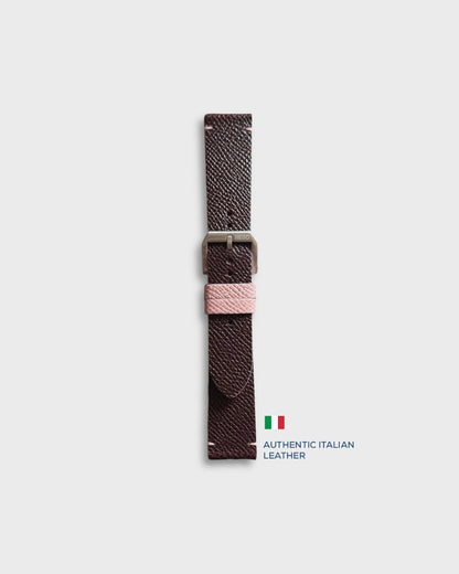 Chocolate Rose__  Brown leather strap for watches