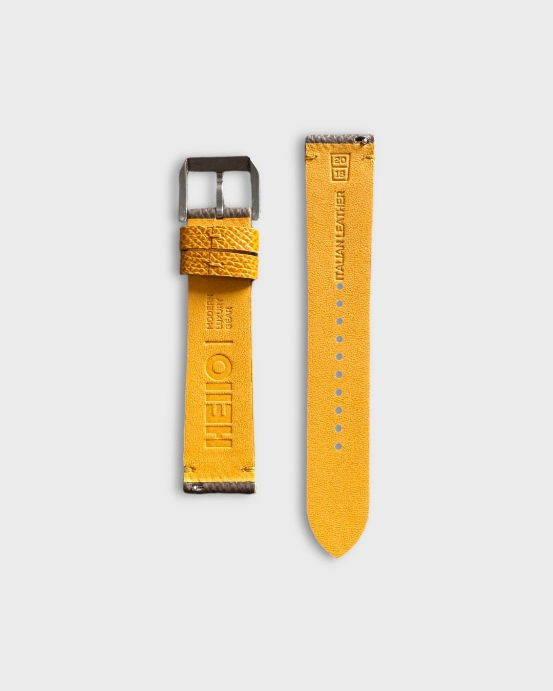 Honeycomb Crunch__Yellow Leather Watch Strap