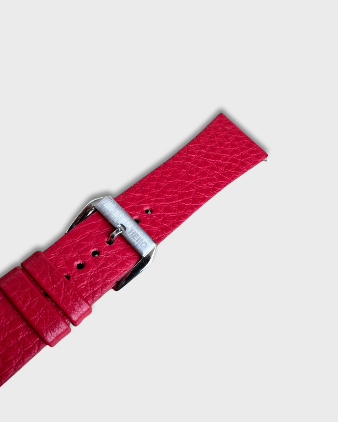 Red Berry__VIBE STRAP - FOR QUARTZ, MECHANICAL & SMART WATCHES [Seamless in Italian full grain pebble leather] HEllO