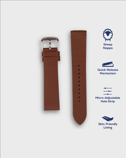 GINGERBREAD__ chocolate color 18mm watch strap