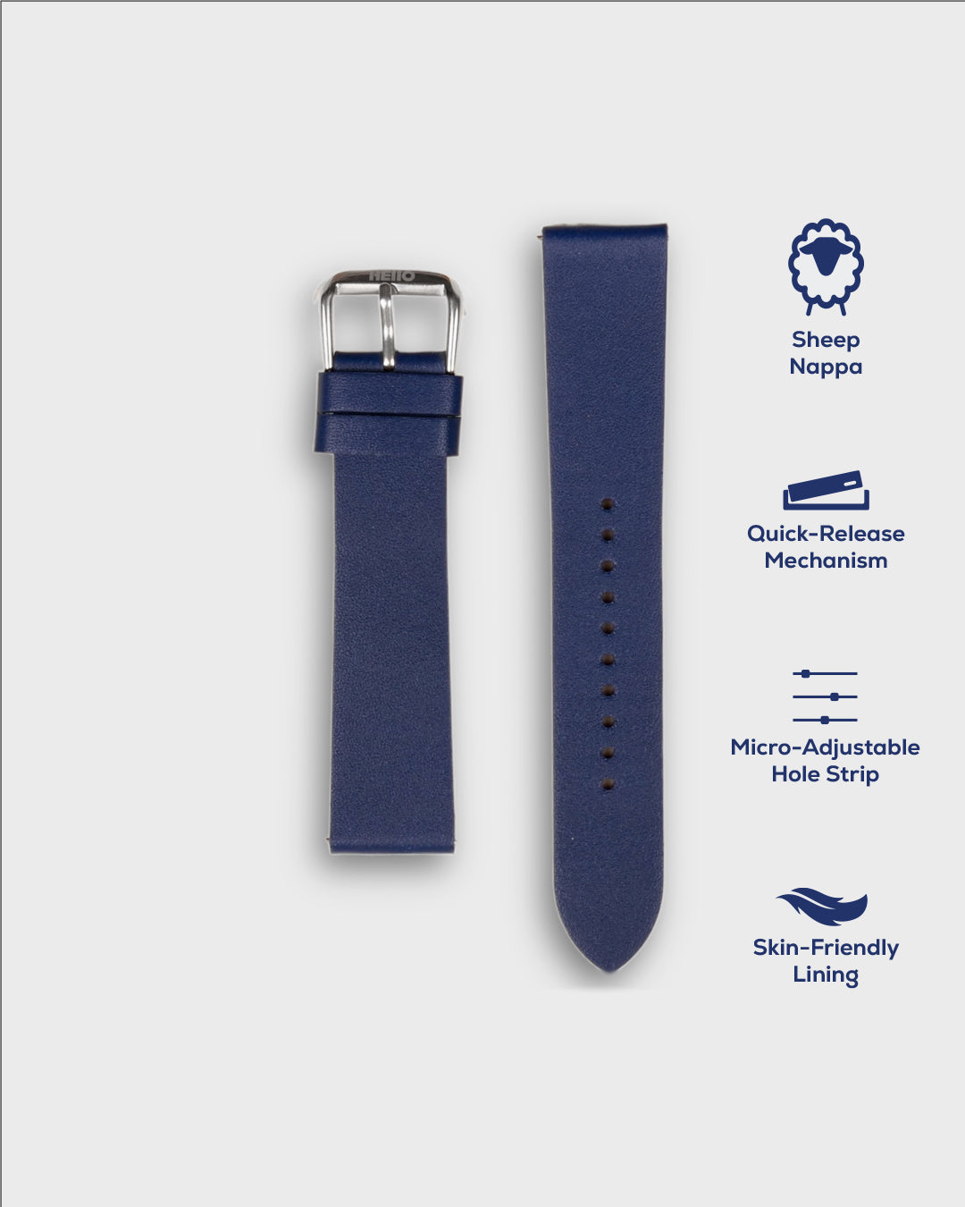 VAN GOGH BLUE__ leather watch belt