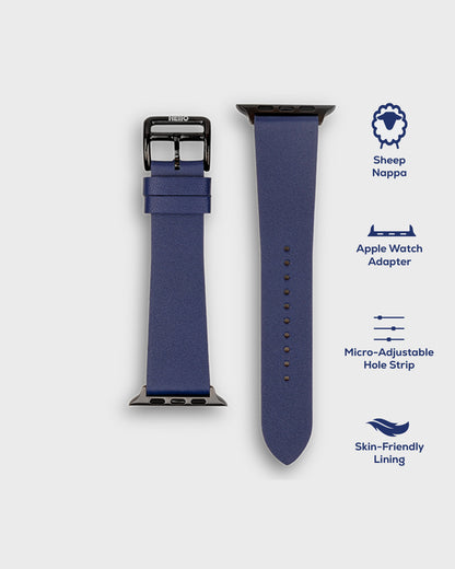 VAN GOGH BLUE apple watch band in leather material 