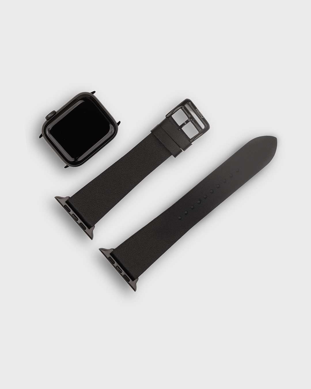 Black strap in leather apple 