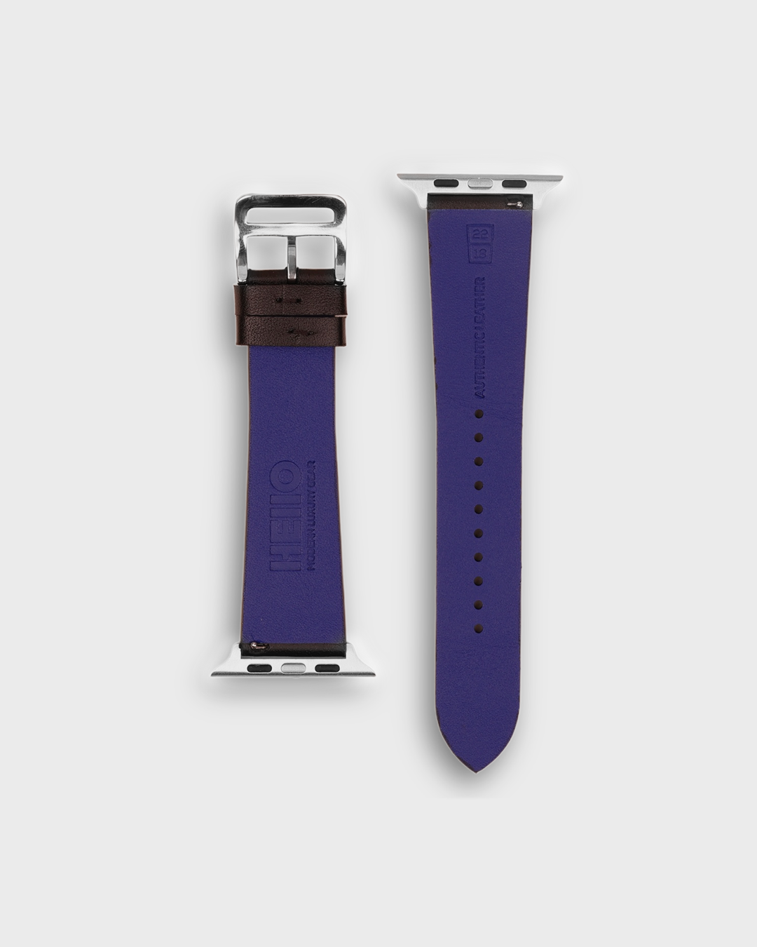 Blue Apple Watch Strap in leather