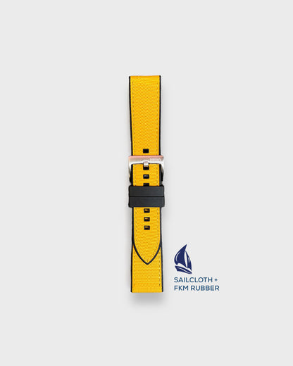 Reef__ 22mm rubber watch strap sailcloth rubber 100% Vegan yellow color