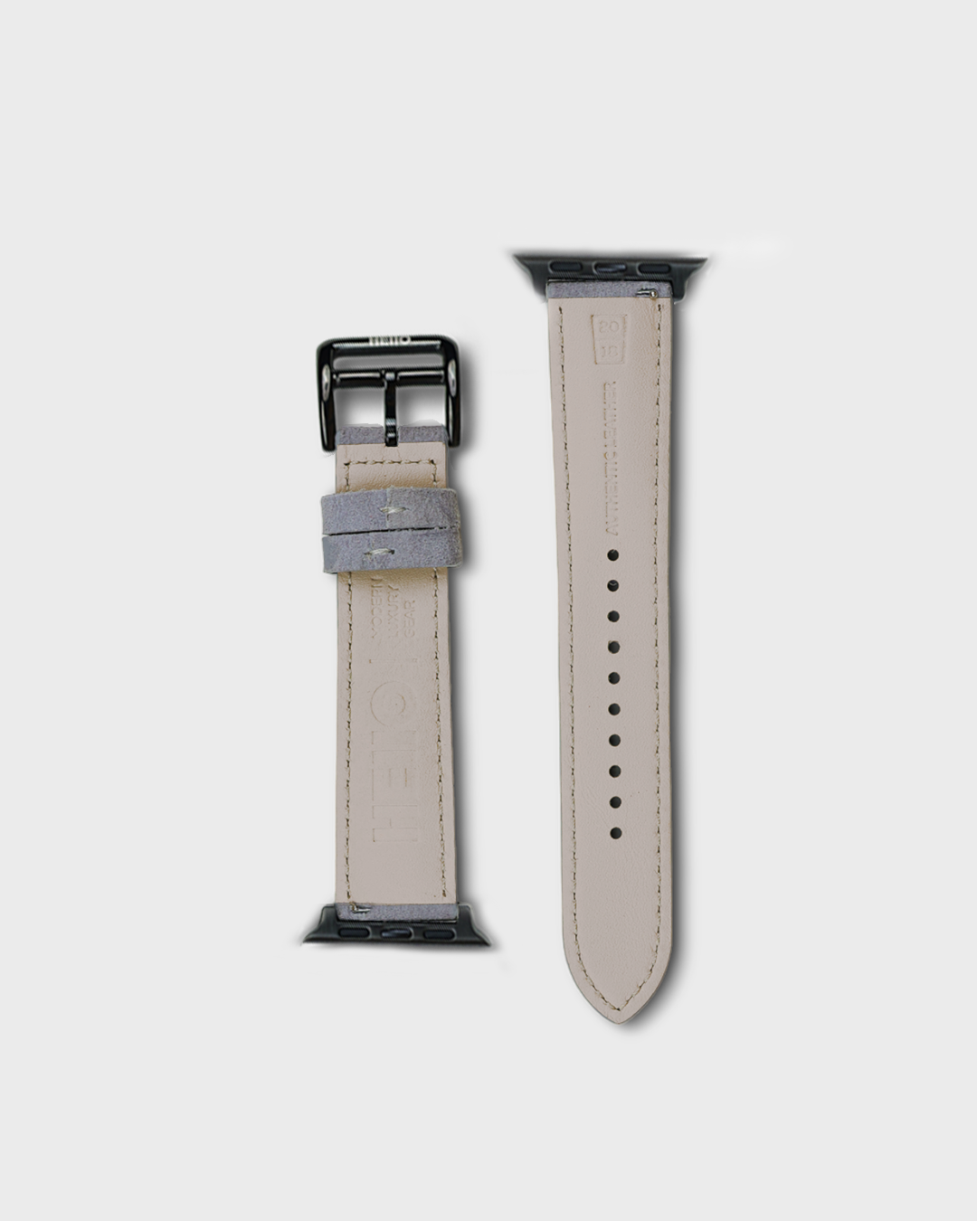 Premium Luxury Apple Watch Straps in Grey colour for Black Case