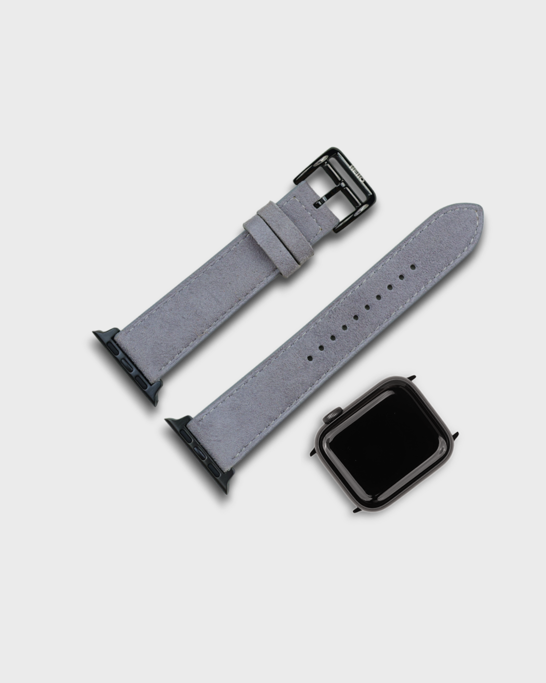 Premium Luxury Apple Watch Straps in Grey colour for Black Case