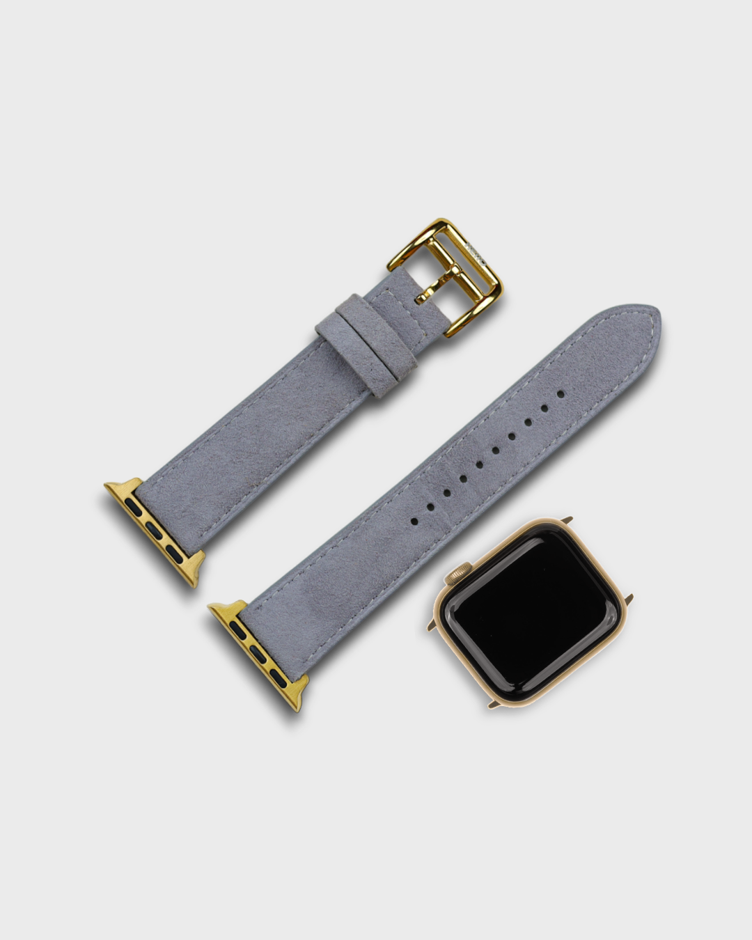 Premium Luxury Apple Watch Straps in Grey colour for Gold Case