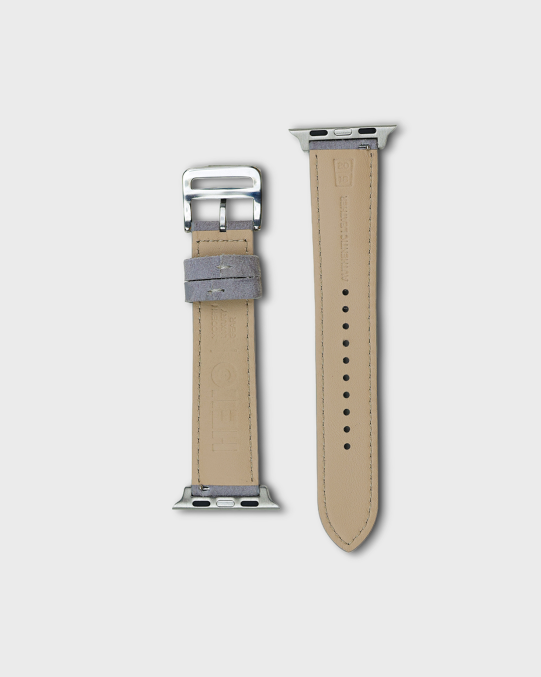 Premium Luxury Apple Watch Straps in Grey colour for Silver Case