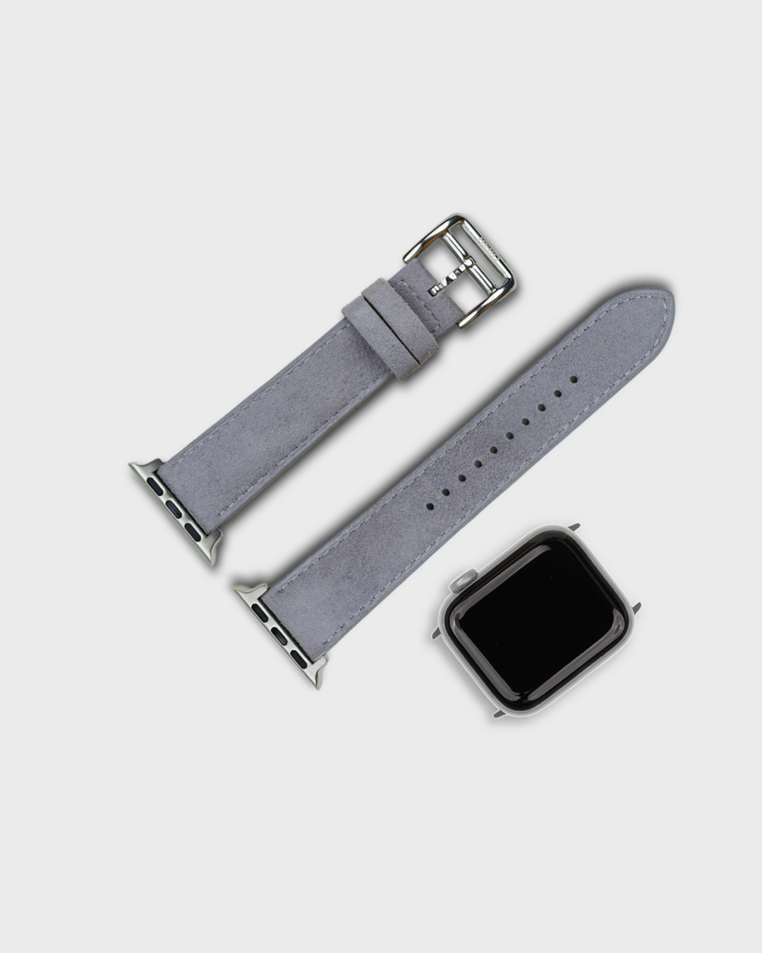 Monsoon Sky__Premium Luxury Apple Watch Straps in Grey colour for Silver Case