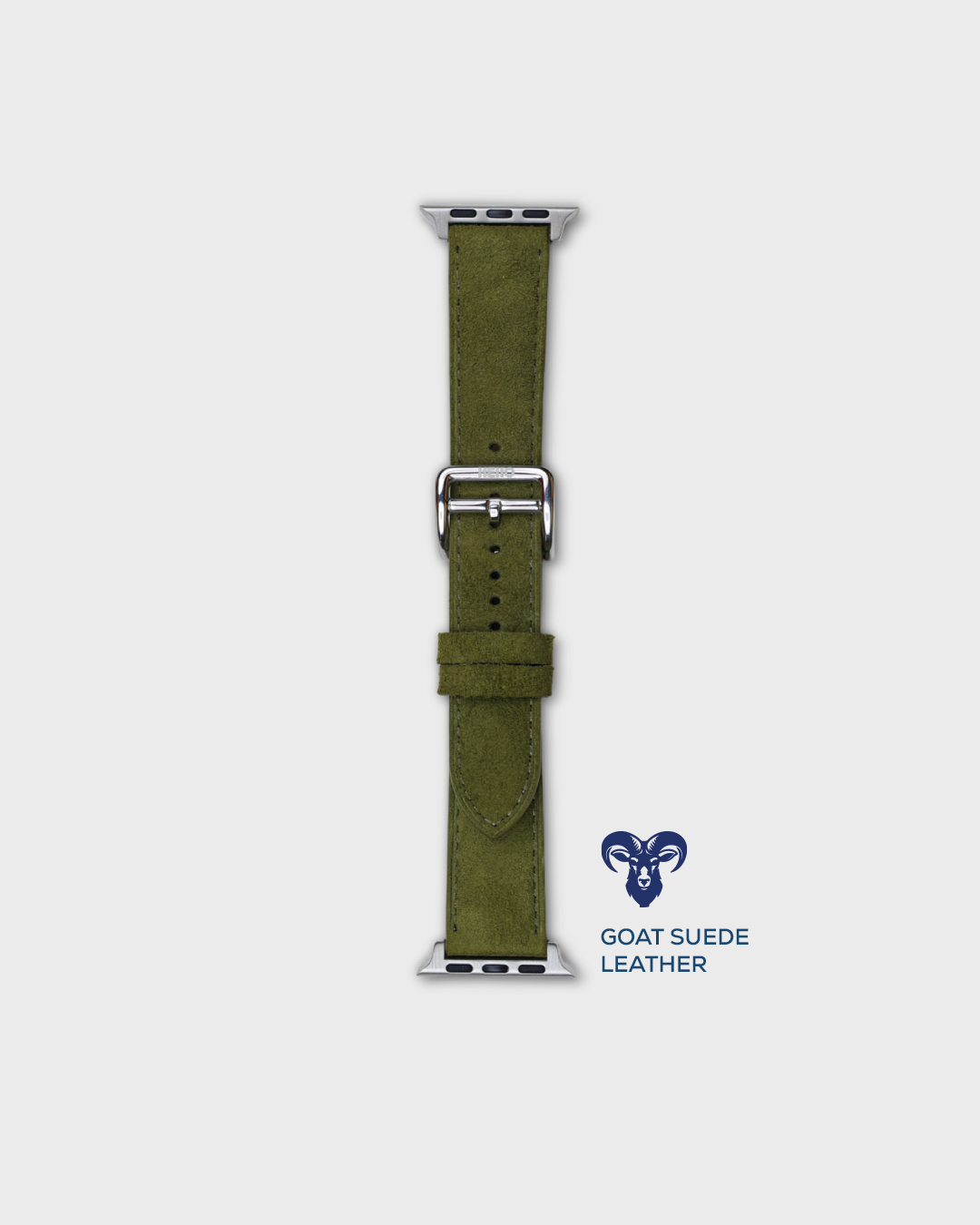 Premium Luxury Apple Watch Straps in Green colour for Silver Case