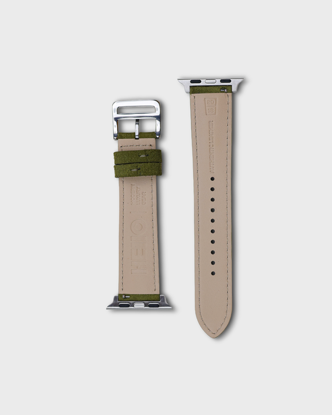 Premium Luxury Apple Watch Straps in Green colour for Silver Case