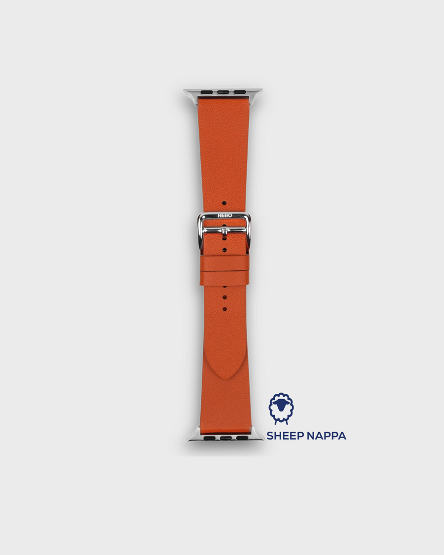 Orange Apple Watch Strap in leather