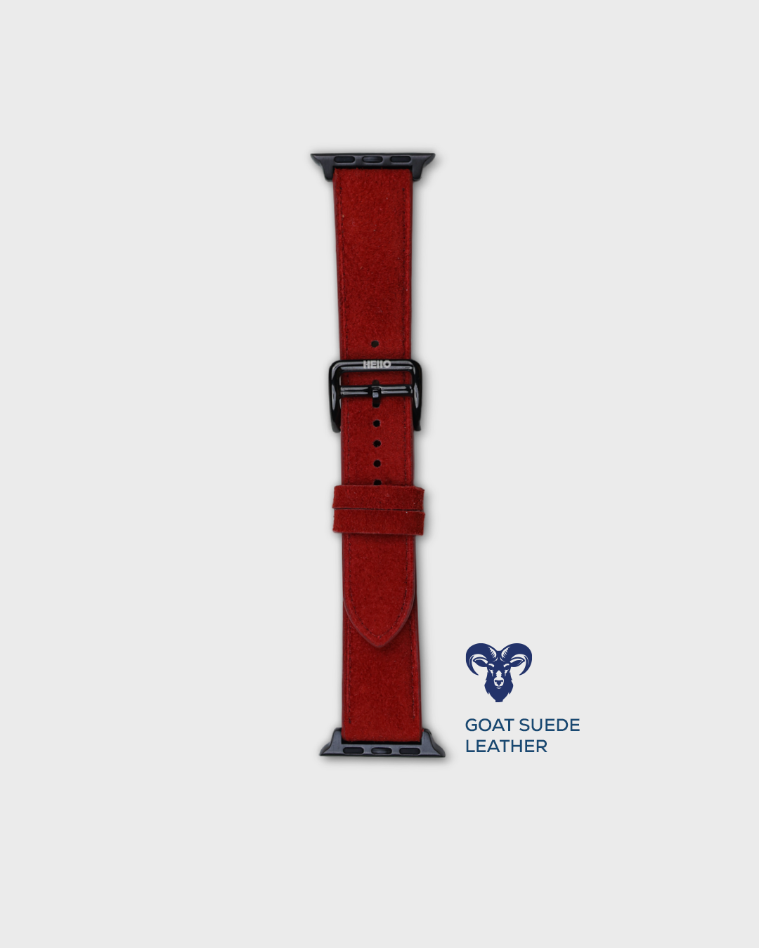 Red Earth__Premium Luxury Apple Watch Straps in Red colour for Black Case