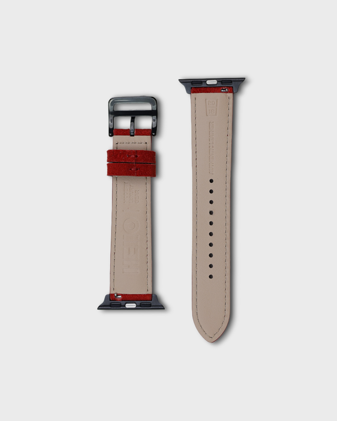 Red Earth__Premium Luxury Apple Watch Straps in Red colour for Black Case