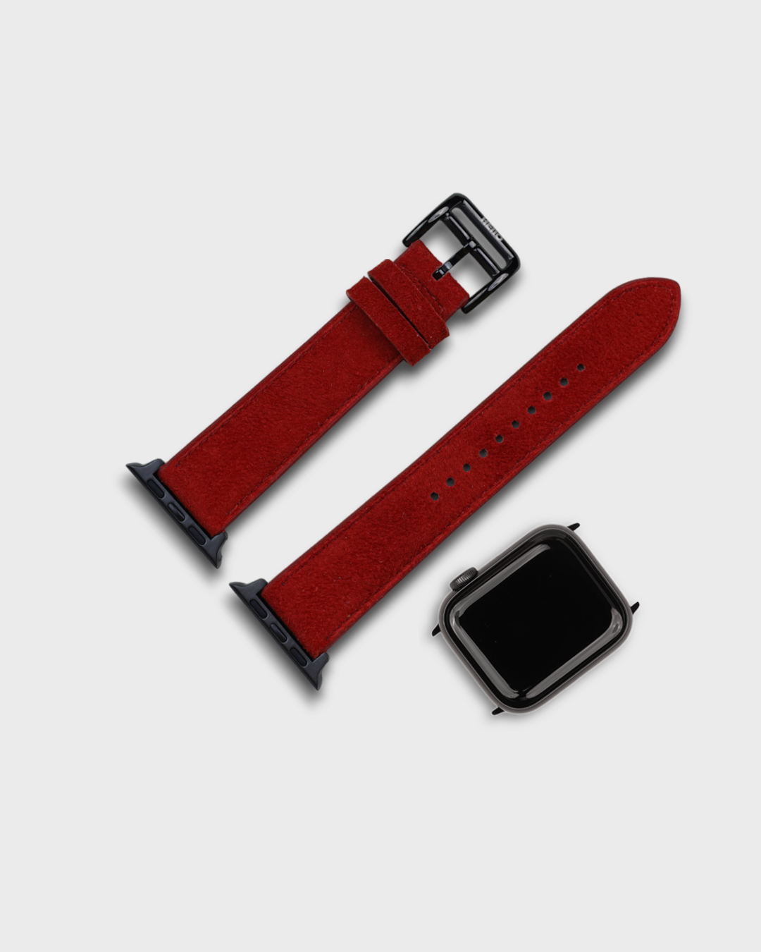 Red Earth__Premium Luxury Apple Watch Straps in Red colour for Black Case