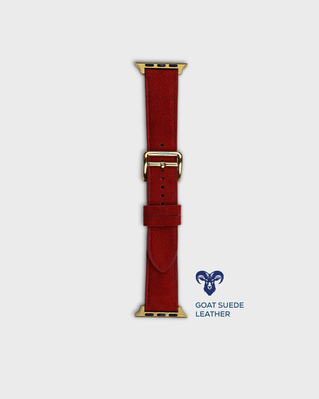 Red Earth__Premium Luxury Apple Watch Straps in Red colour for Gold Case