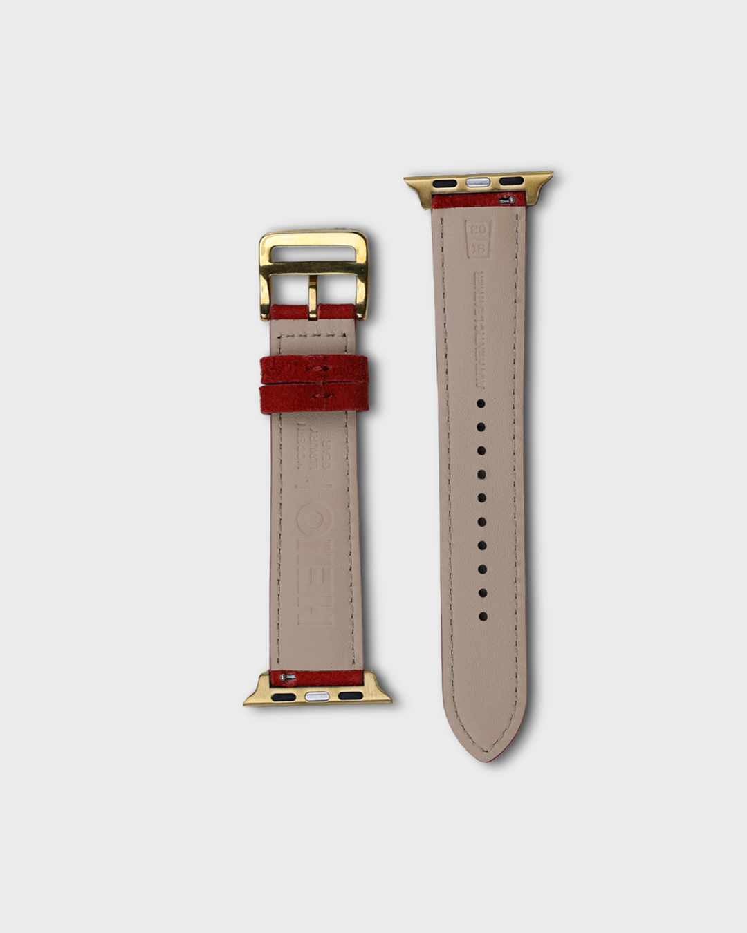 Red Earth__Premium Luxury Apple Watch Straps in Red colour for Gold Case