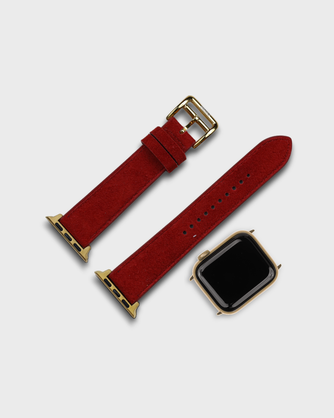 Premium Luxury Apple Watch Straps in Red colour for Gold Case