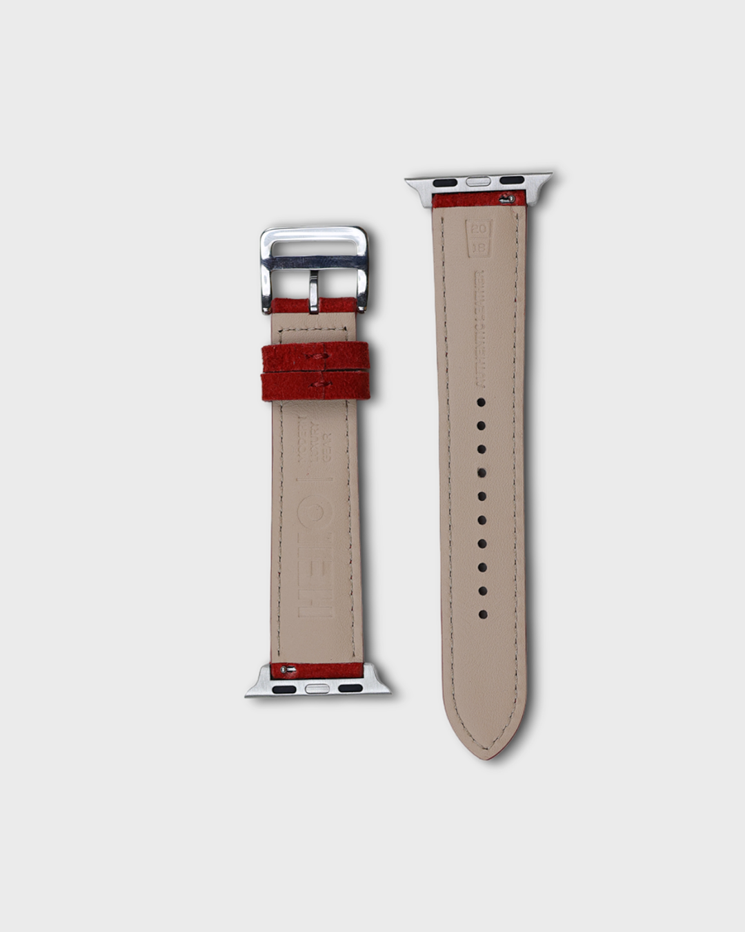 Premium Luxury Apple Watch Straps in Red colour for Silver Case