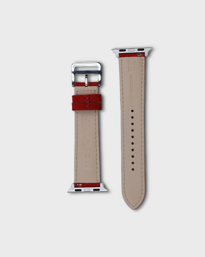 Red Earth__Premium Luxury Apple Watch Straps in Red colour for Silver Case