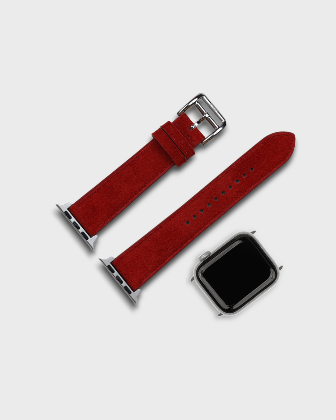 Red Earth__Premium Luxury Apple Watch Straps in Red colour for Silver Case