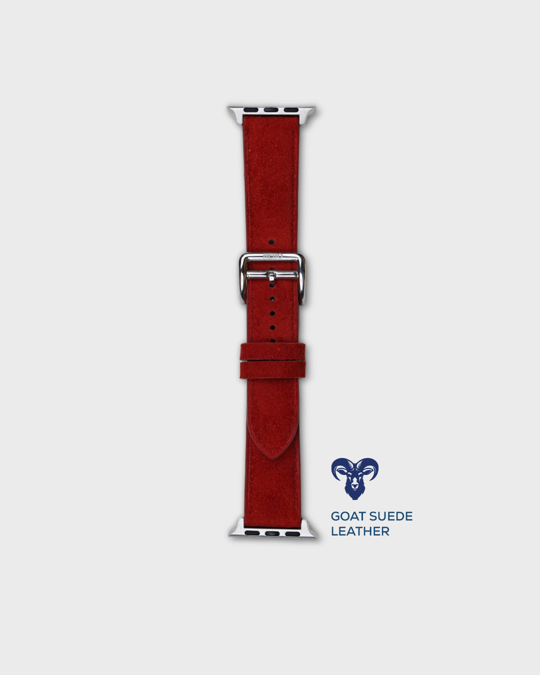 Premium Luxury Apple Watch Straps in Red colour for Silver Case