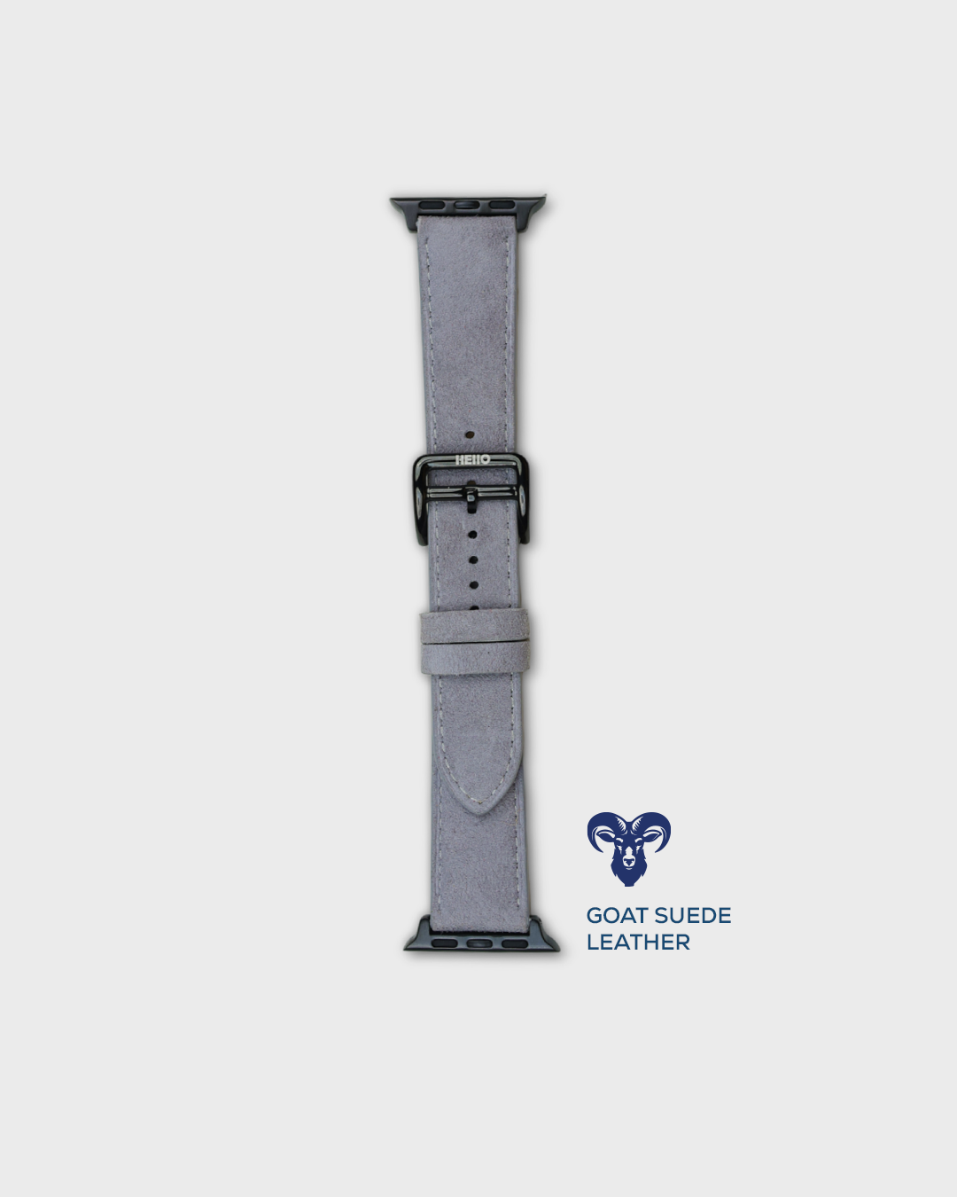 Premium Luxury Apple Watch Straps in Grey colour for Black Case