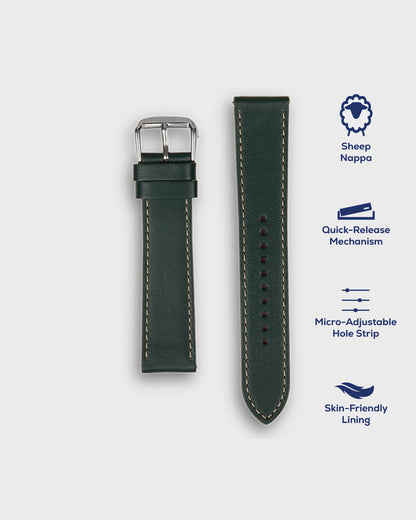 DEEP FOREST__ Green Leather Watch band