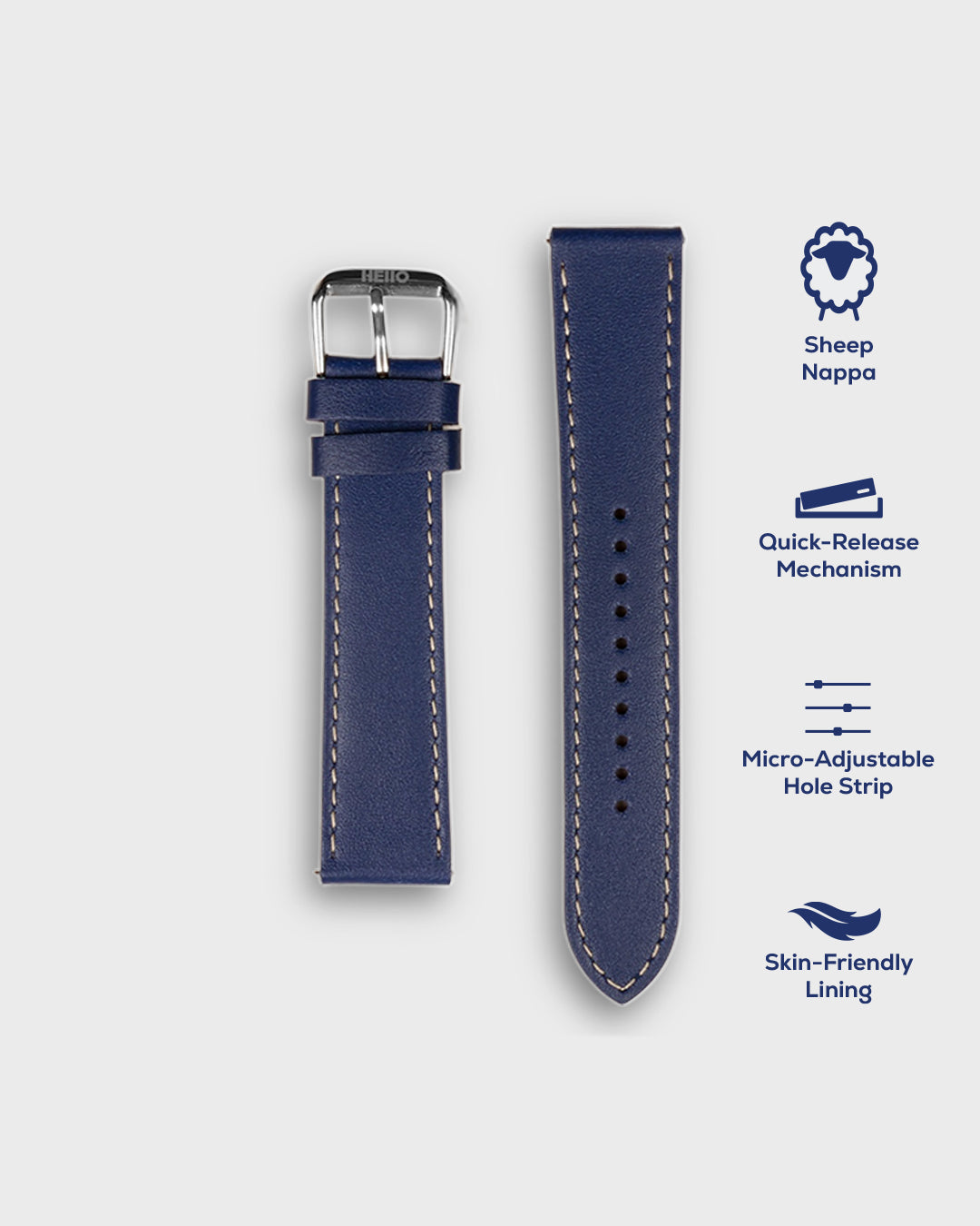 VAN GOGH BLUE__ Dark Blue Watch band 22mm 